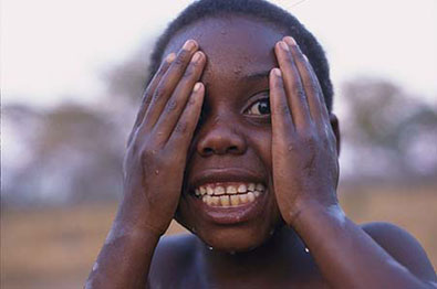 Joyful: for this Zambian child, life is a happy one. Not all are so fortunate.